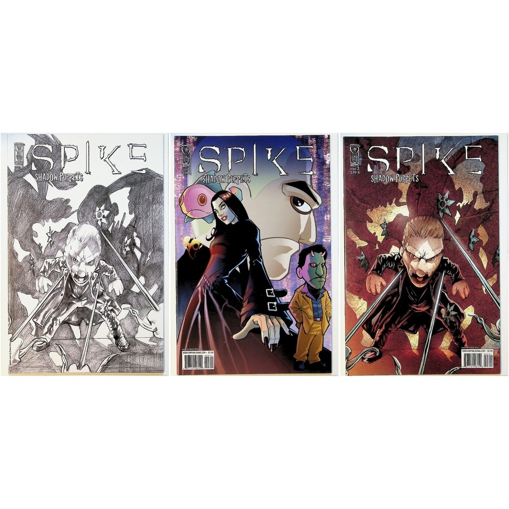 IDW Comic Spike Shadow Puppets #3 Lot 2007 All 3‎ Covers Urru Messina RI Set